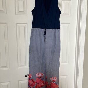 Talbots Coverup-Navy and Striped Floral dress